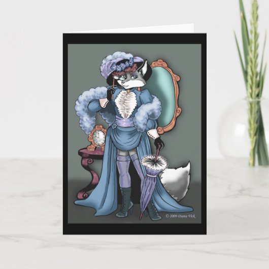Elégante carte de voeux Fox (Devant)