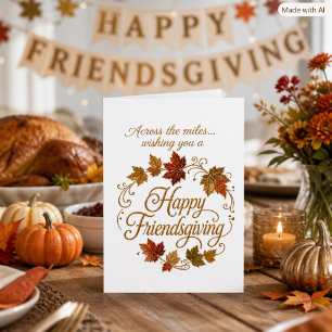 Élégante carte de vœux Friendsgiving à travers les