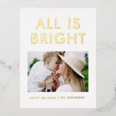 élégante carte de vœux moderne avec feuille métall (Recto)