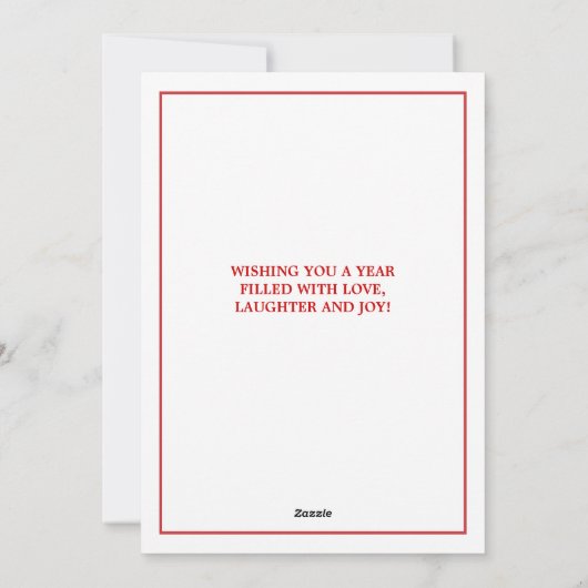 Elégante carte de voeux photo Red & White Snow 3 (Dos)