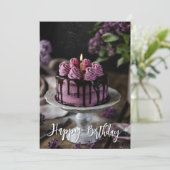 Élégante carte de voeux pour l'anniversaire du gât (Debout devant)