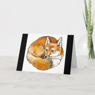 Élégante carte de voeux Red Fox, personnalisable
