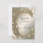 Elégante carte décorative or moderne RSVP (Devant)