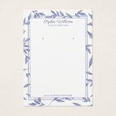 Elégante carte d'écran d'oreille bleu toile frança (Devant)