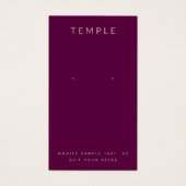 Élégante carte d'écran d'oreille Burgundy (Devant)