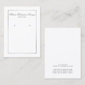 Élégante carte d'écran d'oreille de cadre en argen (Devant / Derrière)