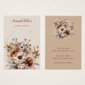 Elégante carte d'écran d'oreille florale aquarelle (Devant & derrière)