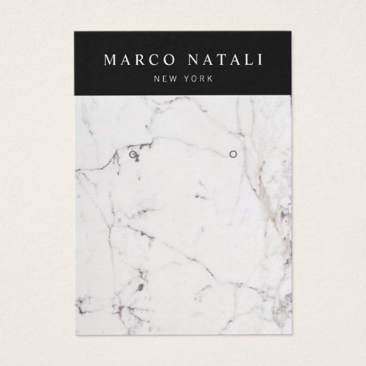 Élégante carte d'écran d'oreille Marbre blanc (Devant)