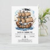 Élégante carte des trésors Bateau Pirate Anniversa (Debout devant)