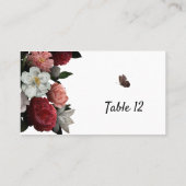 Elégante carte d'escorte Bourgogne et Fleurs roses (Dos)