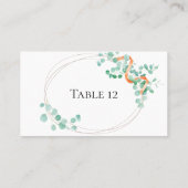 Elégante carte d'escorte florale Eucalyptus Green  (Dos)