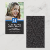 Élégante carte d'état d'obtention d'un diplôme en  (Devant / Derrière)