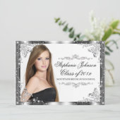 Élégante carte d'études Vintage Damask  moderne (Debout devant)