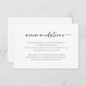 Elégante carte d'hébergement Mariage noir blanc (Devant / Derrière)