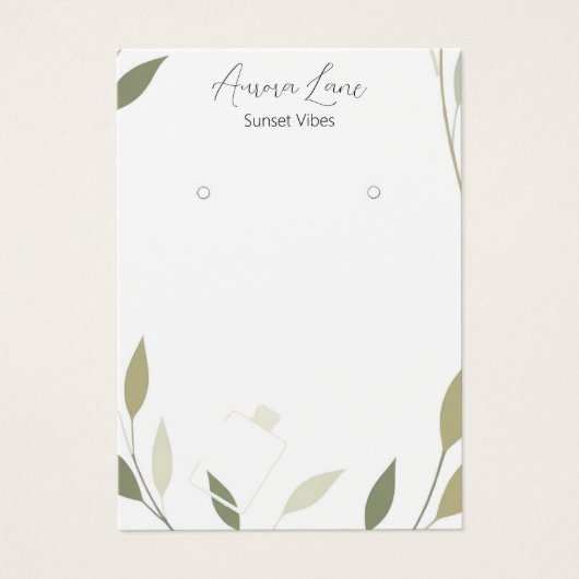 Élégante carte d'impression de parfum de feuillage (Devant)