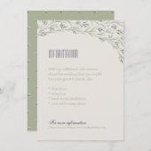 Elégante carte d'information mariage fleurie et ru (Devant / Derrière)