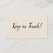 Élégante carte d'insertion d'adresse à la crème si (Dos)