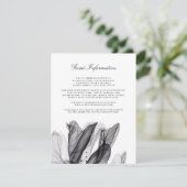 Élégante carte d'insertion de Mariage noir floral  (Debout devant)