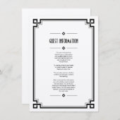 Elégante carte d'insertion Mariage Art Déco Cadre  (Devant / Derrière)