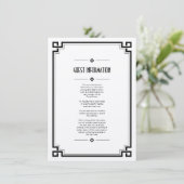 Elégante carte d'insertion Mariage Art Déco Cadre  (Debout devant)