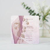 Elégante carte d'invitation 70 e anniversaire fleu (Debout devant)