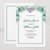 Elégante carte d'invitation à la Fête des mariées  (Devant / Derrière)