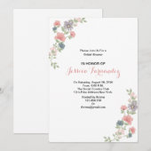 Elégante carte d'invitation à la Fête des mariées  (Devant / Derrière)