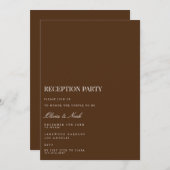 Elégante carte d'invitation à la réception blanche (Devant / Derrière)
