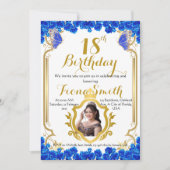 Elégante carte d'invitation d'anniversaire Royal B (Devant)