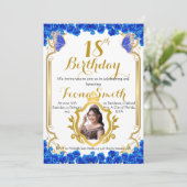 Elégante carte d'invitation d'anniversaire Royal B (Debout devant)