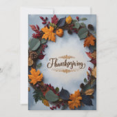 Élégante carte d'invitation de couronne de Thanksg (Devant)