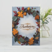 Élégante carte d'invitation de couronne de Thanksg (Debout devant)