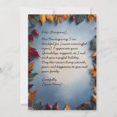 Élégante carte d'invitation de couronne de Thanksg (Dos)