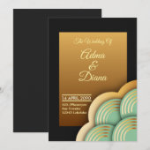 Élégante carte d'invitation de mariage (Devant / Derrière)