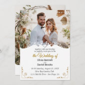 Elégante carte d'invitation de mariage avec photo (Devant / Derrière)