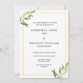 Elégante carte d'invitation de mariage - départ d' (Devant)