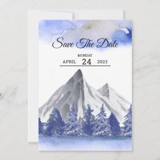 Élégante carte d'invitation de mariage d'hiver