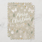 Elégante carte d'invitation de Noël enneigée (5"x7 (Devant / Derrière)