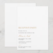 Élégante carte d'invitation de réception de script (Devant / Derrière)
