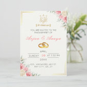 Elégante carte d'invitation Floral Roka (Debout devant)