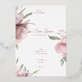 Elégante carte d'invitation florale 18e anniversai (Recto)