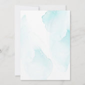 Elégante carte d'invitation florale bleue (Dos)