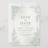 Élégante carte d'invitation florale de verdure de (Devant)