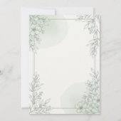 Élégante carte d'invitation florale de verdure de (Dos)