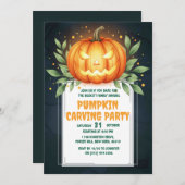 Elégante carte d'invitation Halloween | Jack-o’-La (Devant / Derrière)