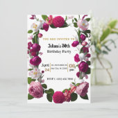 Elégante carte d'invitation pour anniversaire d'aq (Debout devant)