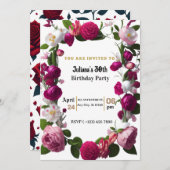 Elégante carte d'invitation pour anniversaire d'aq (Devant / Derrière)