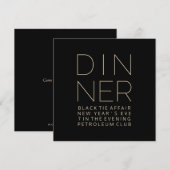 Élégante carte d'invitation pour dîner (Devant / Derrière)