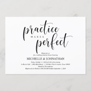 Élégante carte d'invitation pour le dîner de répét
