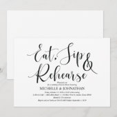 Élégante carte d'invitation pour le dîner de répét (Devant / Derrière)